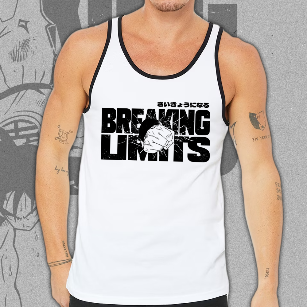 Polera Tank Breaking Limits: Son Gokú Frente/Espalda
