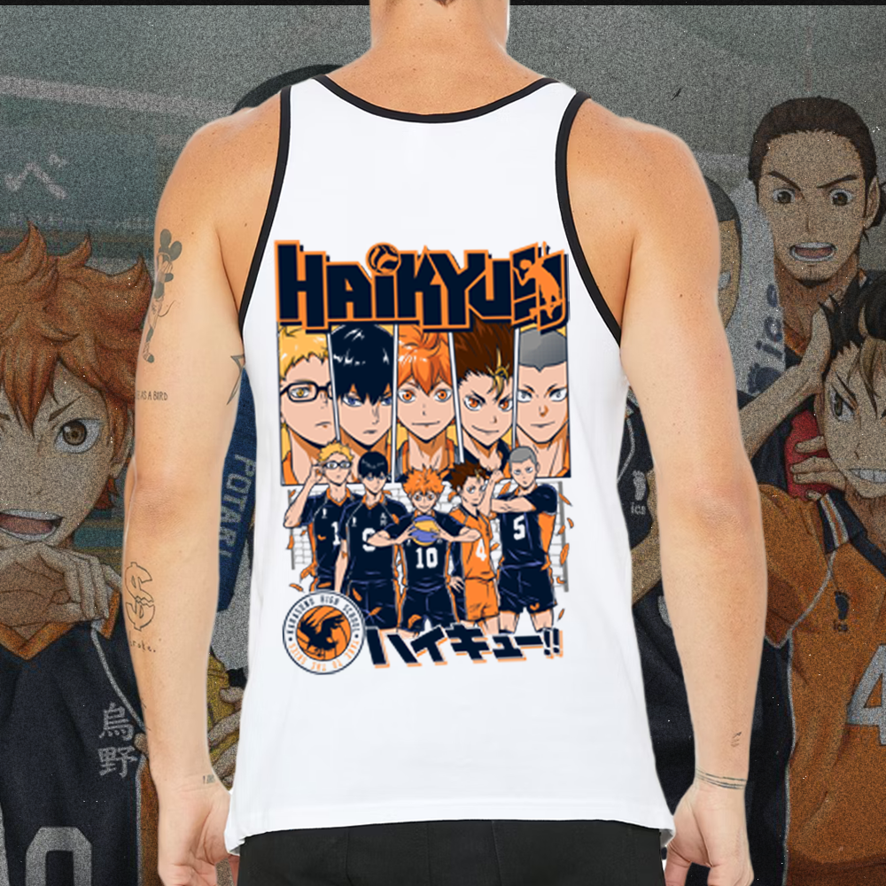 Polera Tank Haikyuu!!: Karasuno II Frente/Espalda