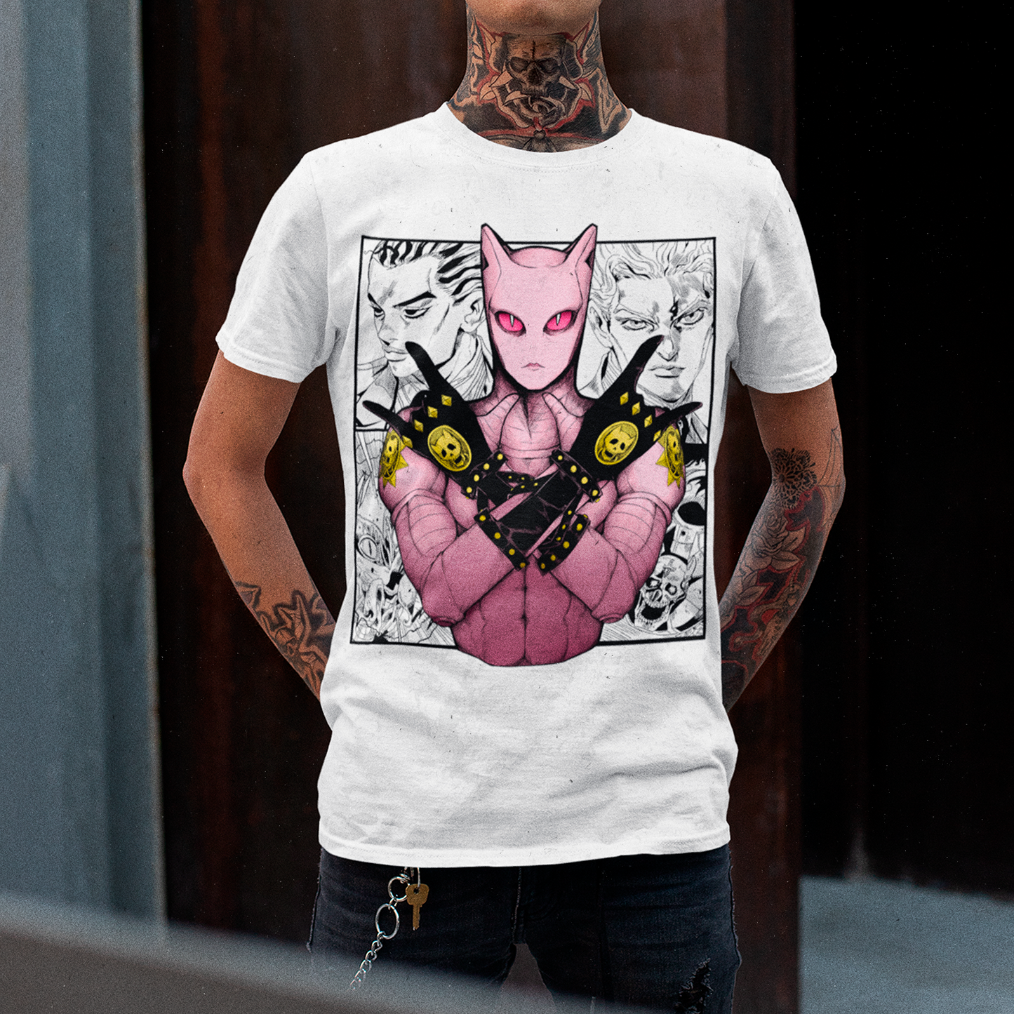 Hombre Usando Polera Killer Queen Jojo's Bizarre Adventure