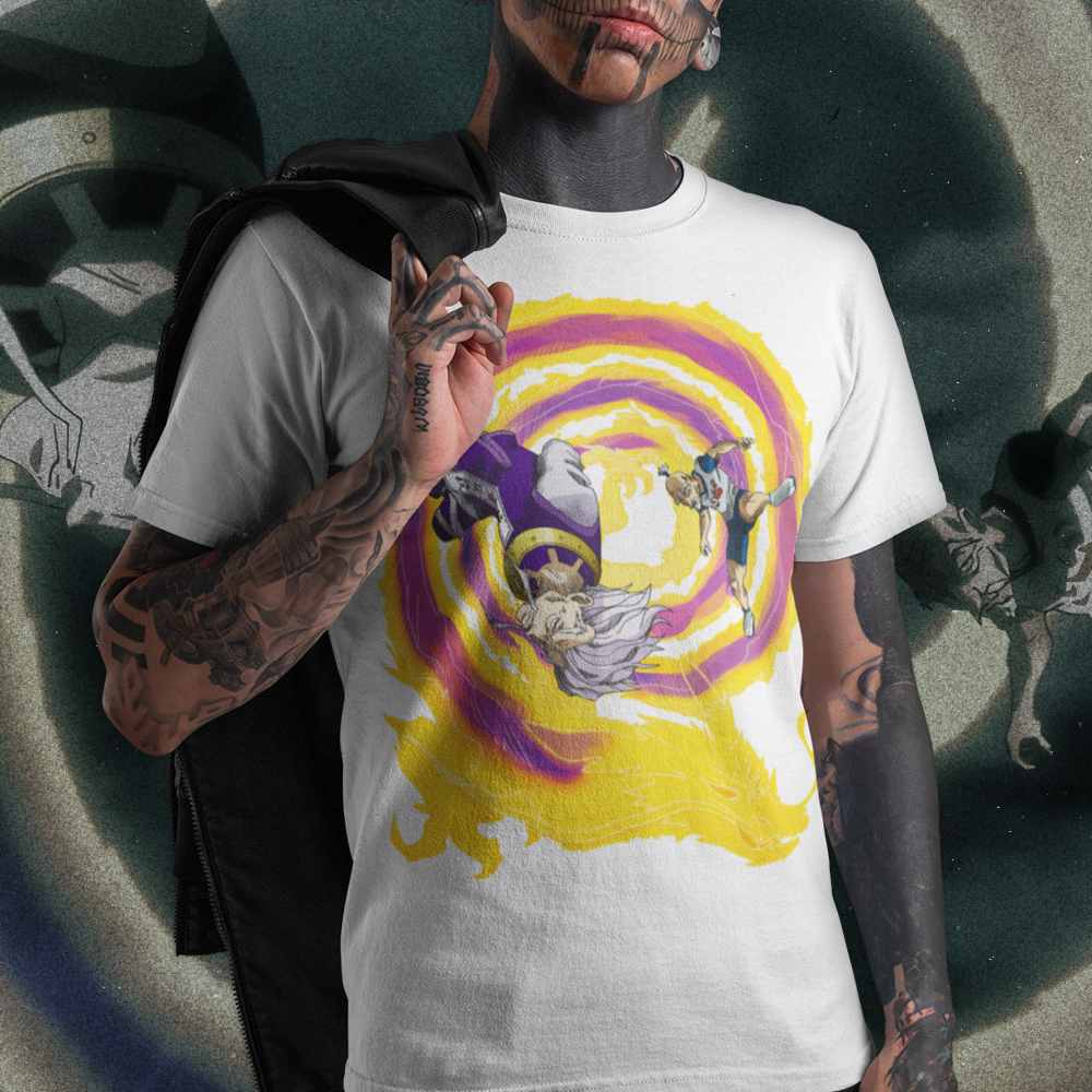 Hombre usando Polera Blanca Zeno Netero Dragon Dive Hunter x Hunter