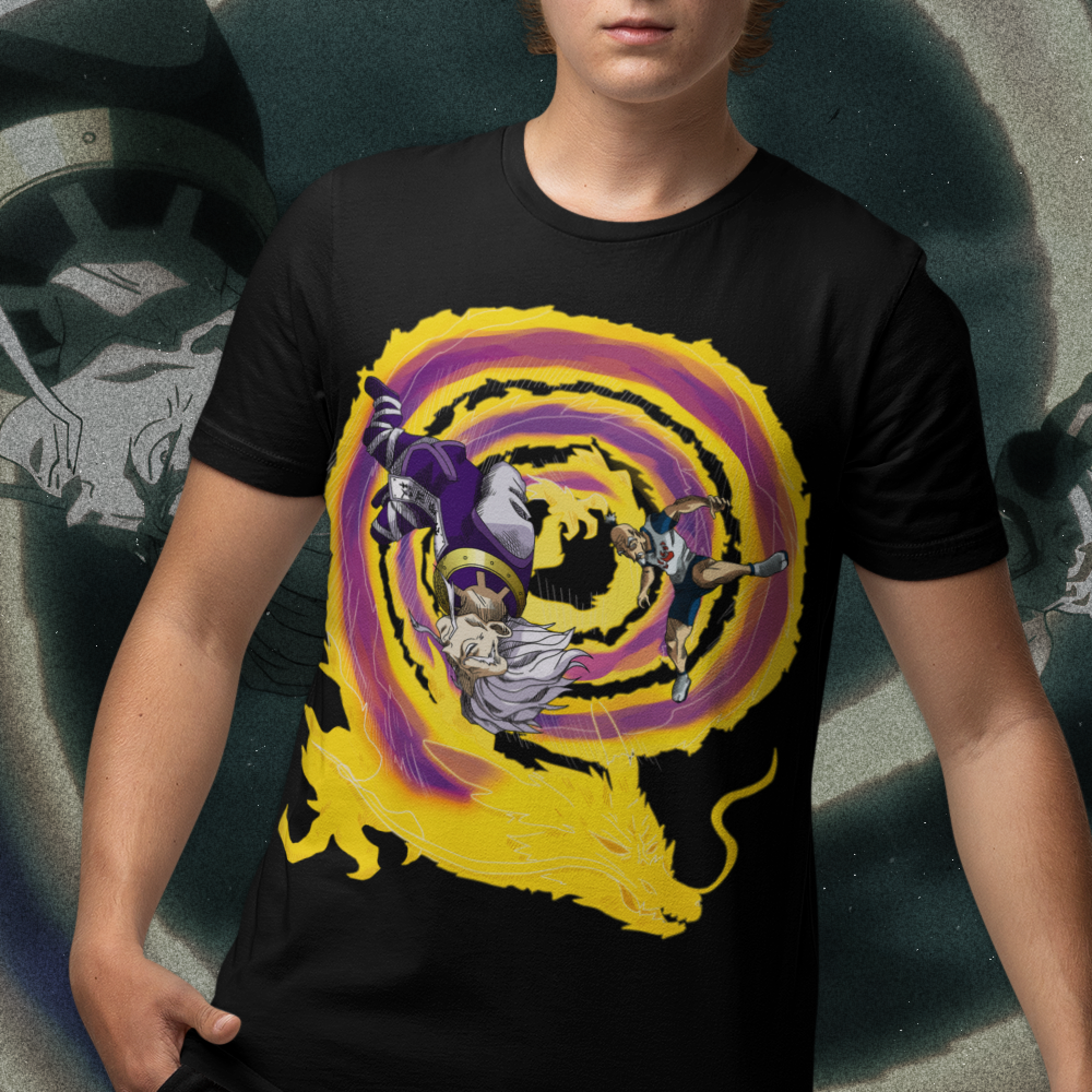 Hombre usando Polera Negra Zeno Netero Dragon Dive Hunter x Hunter