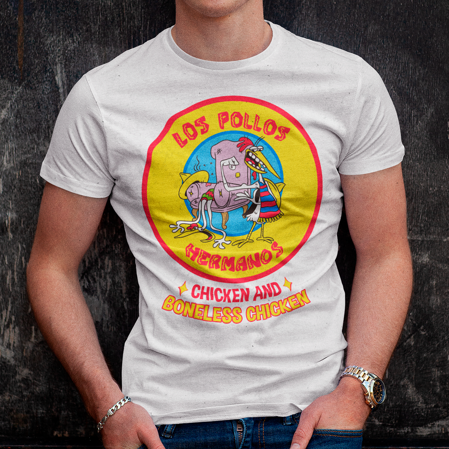 Polera Los Pollos Hermanos: Pollito y Pollito deshuesado