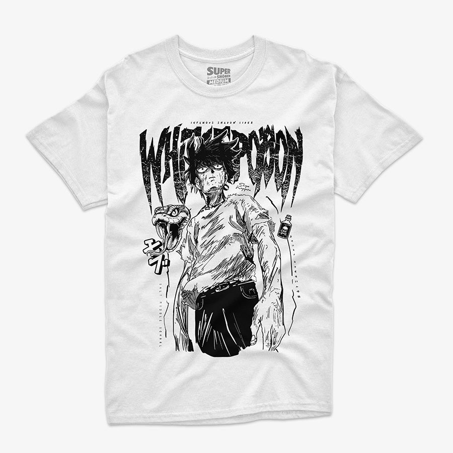 Polera Blanca White T Poison Mob Psycho 100 Mockup