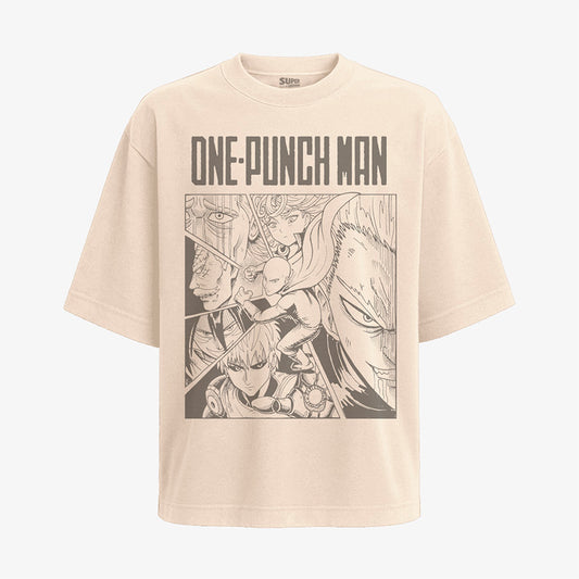 Polera Oversize color crudo de One Punch man