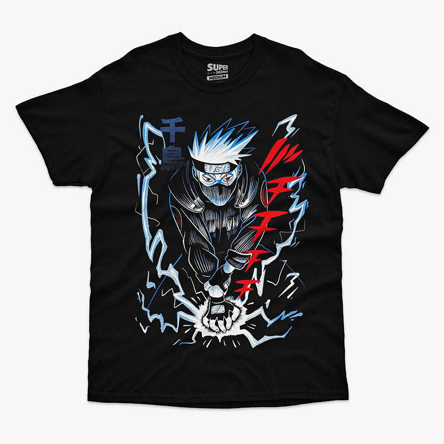 Polera negra personaje Kakashi de Naruto