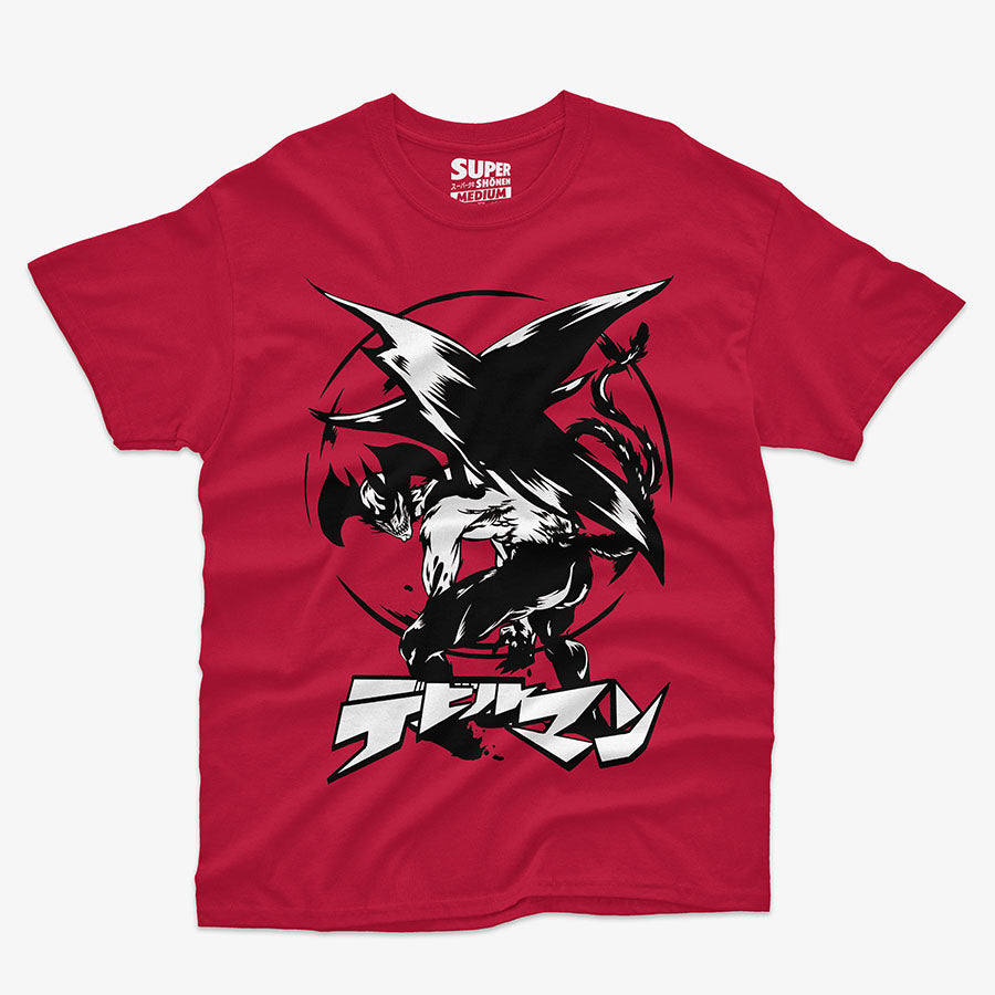 Polera roja con diseno de DevilMan