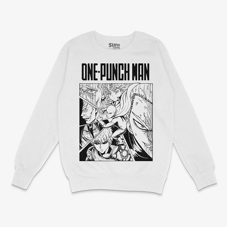Polerón Blanco tipo polo One Punch-Man
