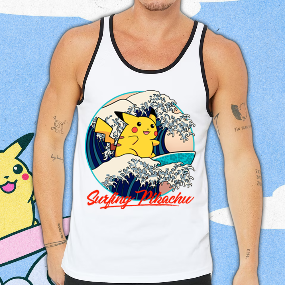 Polera Tank Surfing Pikachu