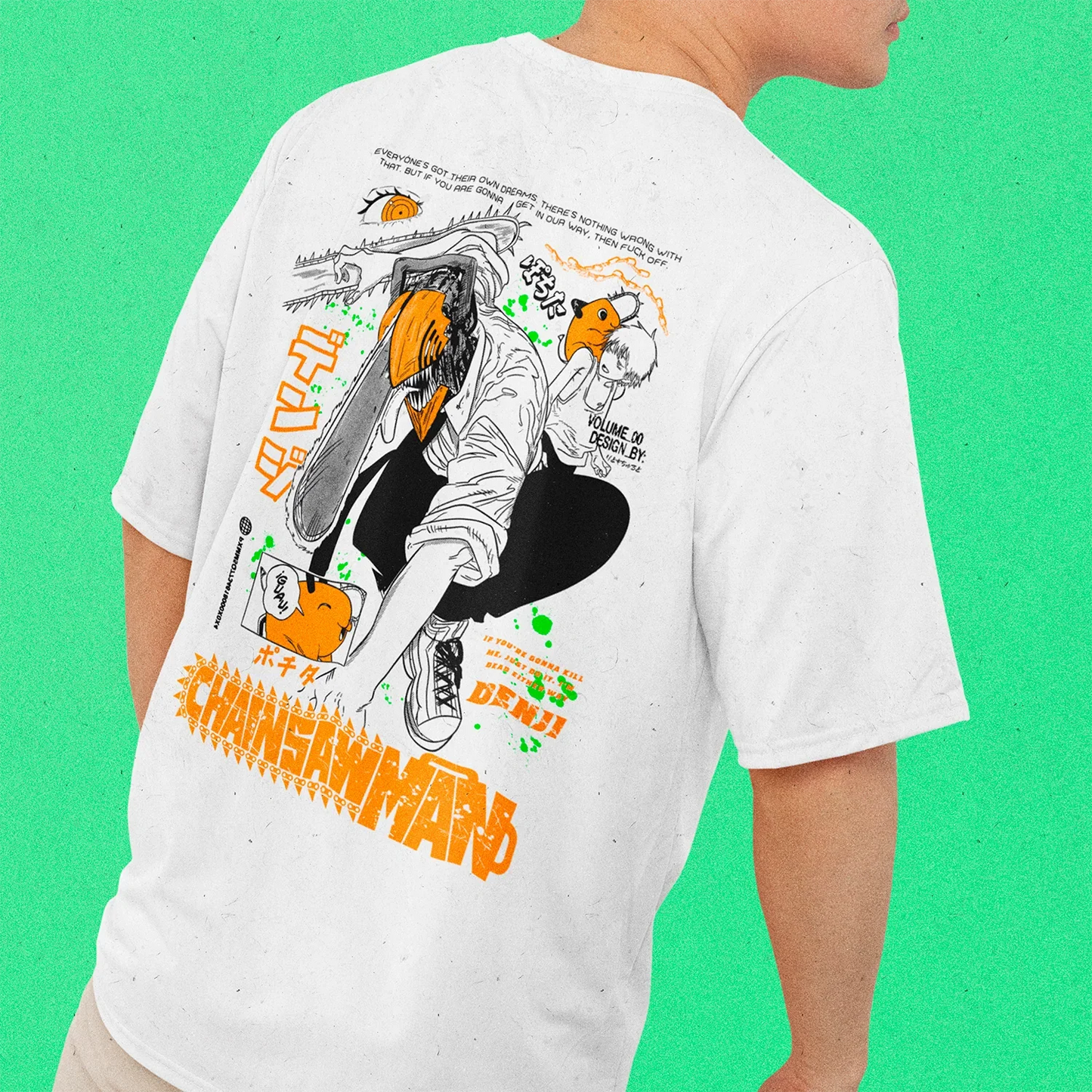 Polera Chainsaw Man Frente/Espalda