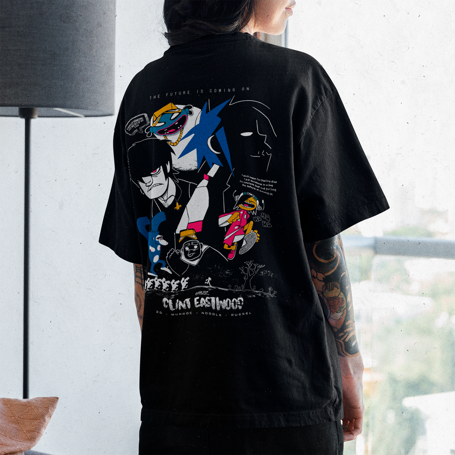 Polera Gorillaz: Clint Eastwood Frente/Espalda