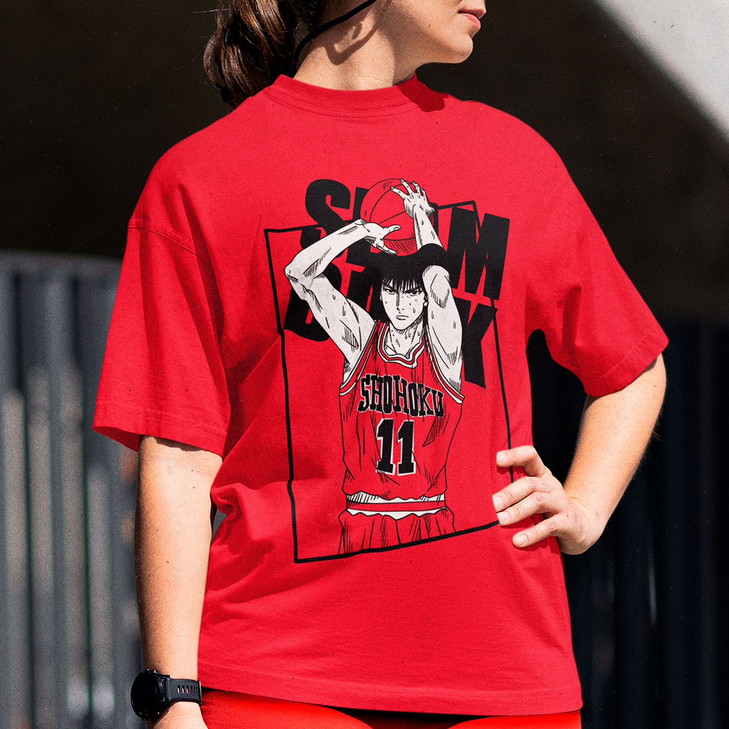 Mujer Usando Polera Roja Kaede Rukawa