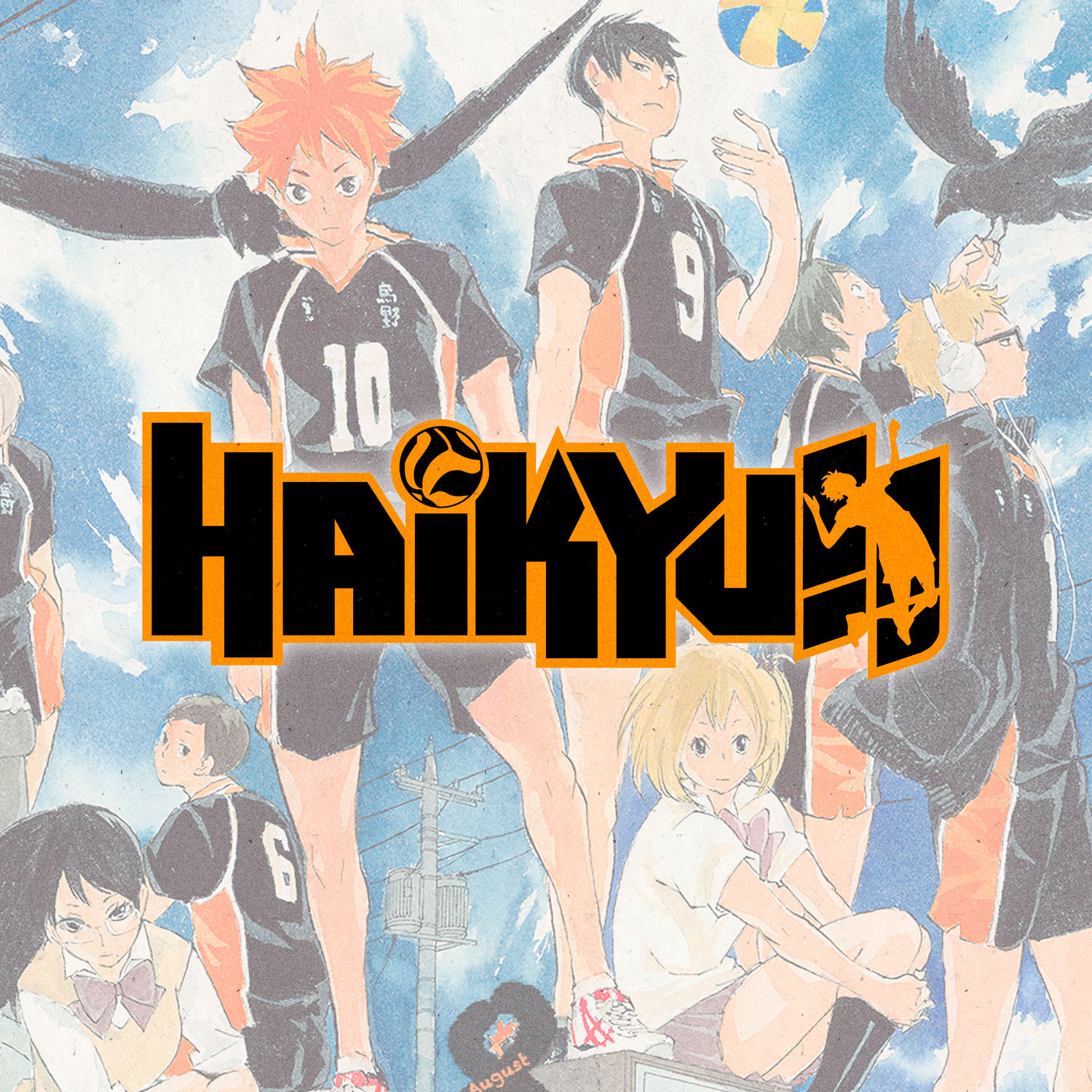 Banner de la colección Haikyuu!! de Super Shōnen, mostrando a los personajes principales del equipo Karasuno (Hinata, Kageyama, Tsukishima, Yamaguchi, Tanaka, Nishinoya, Daichi, Sugawara, Asahi) listos para jugar vóleibol