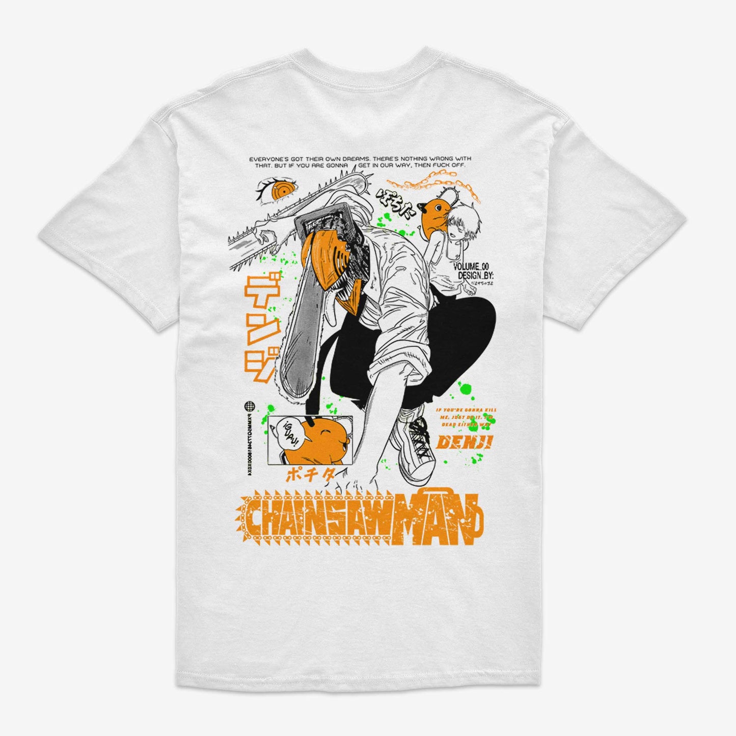 Polera Chainsaw Man Frente/Espalda