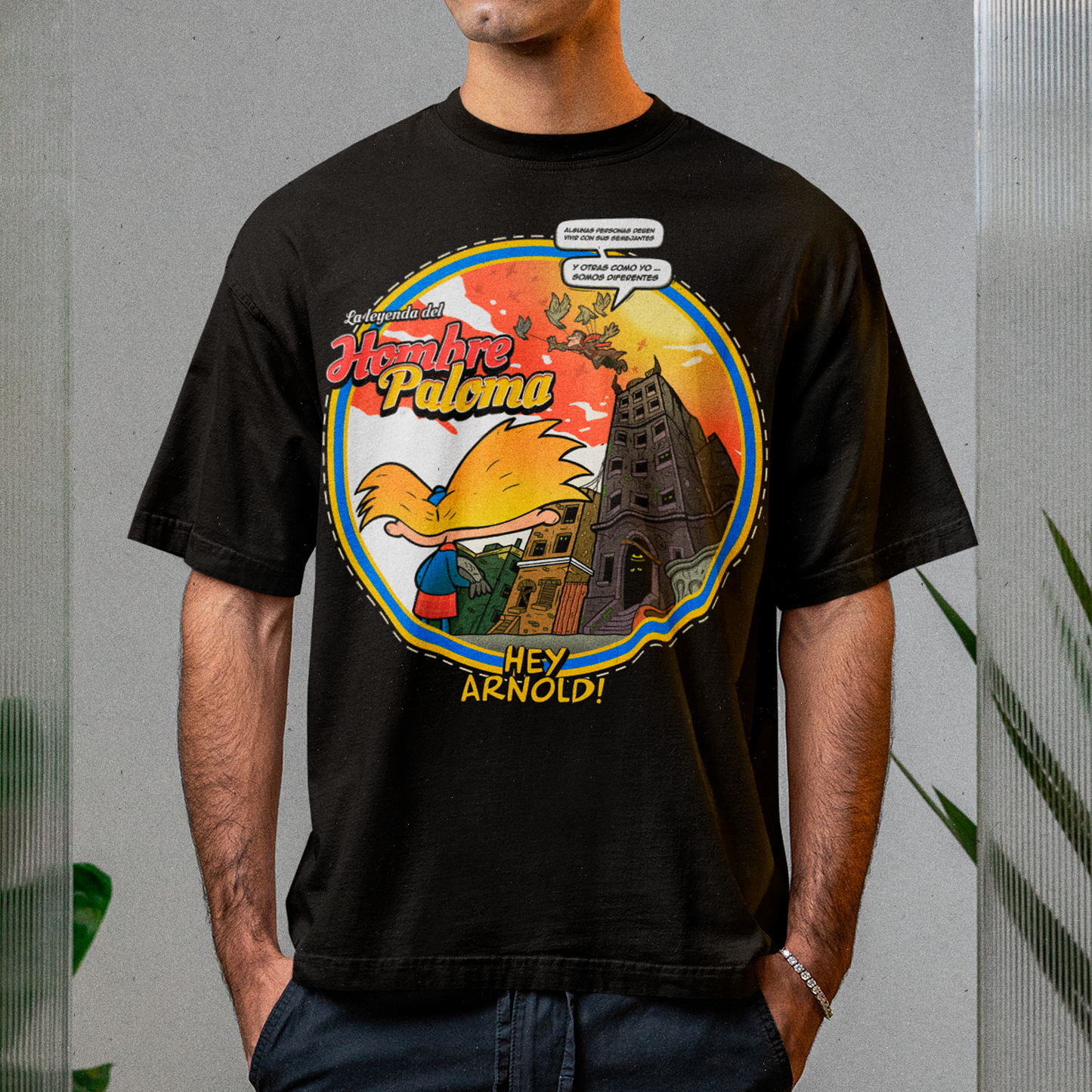 Polera Hey Arnold: El Hombre Paloma