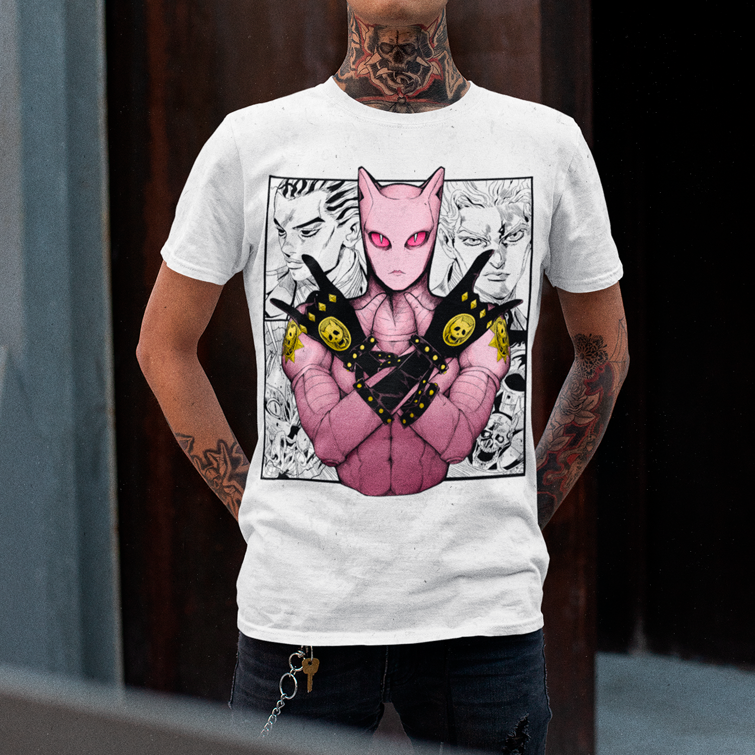 Hombre Usando Polera Killer Queen Jojo's Bizarre Adventure