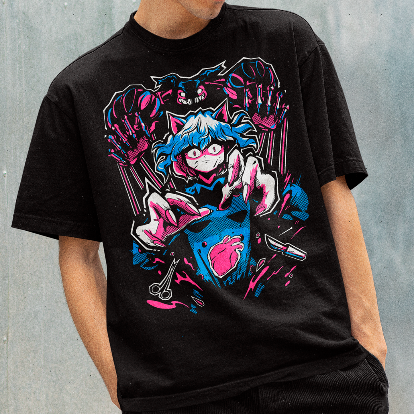 Hombre usando Polera Negra Neferpitou  Hunter x Hunter