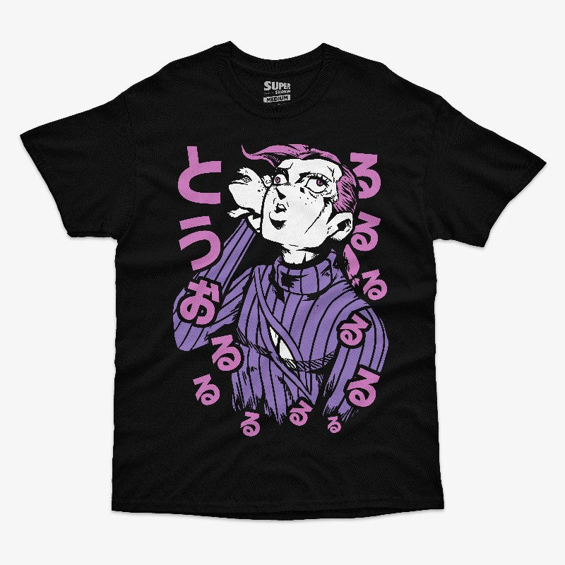 Ilustracion de Vinegar Doppio en polera unisex, diseno inspirado en JoJos Bizarre Adventure Golden Wind