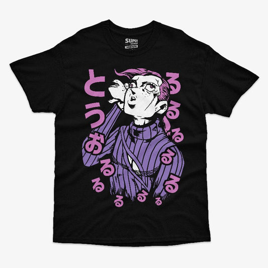 Ilustracion de Vinegar Doppio en polera unisex, diseno inspirado en JoJos Bizarre Adventure Golden Wind