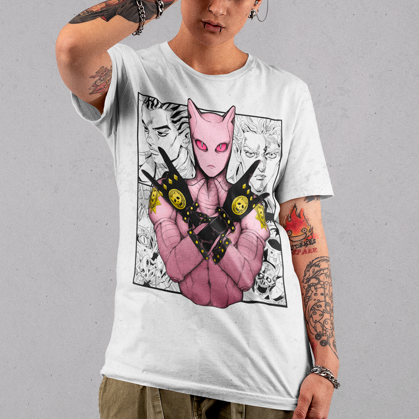 Mujer Usando Polera Killer Queen Jojo's Bizarre Adventure