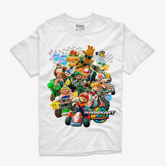 Polera Blanca Mario Kart World