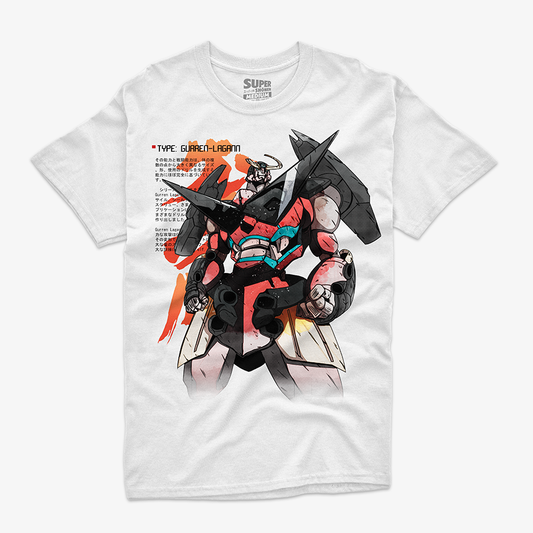 Polera Blanca Tengen Toppa Gurren Lagann: Poder Espiral