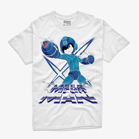 Polera Mega Man Blanca Mockup