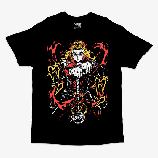 Polera Negra Kyojuro Rengoku Kimetsu No Yaiba