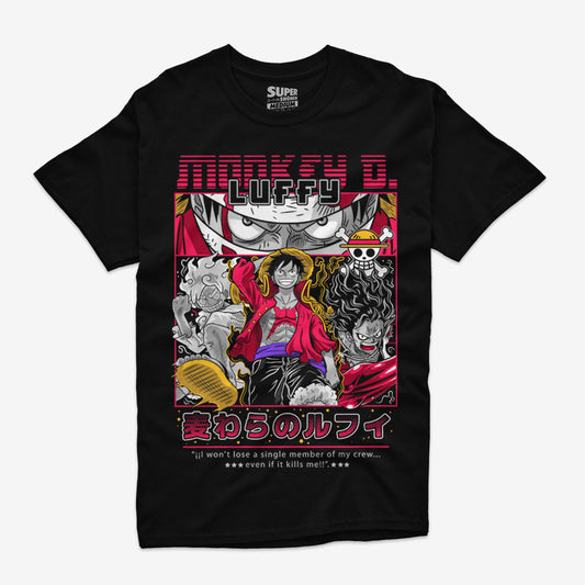 Polera Negra Monkey D Luffy One Piece Piratas del sombrero de paja