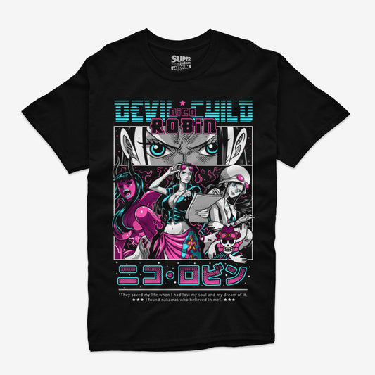 Polera Negra Nico Robin Piratas del Sombrero de Paja One Piece