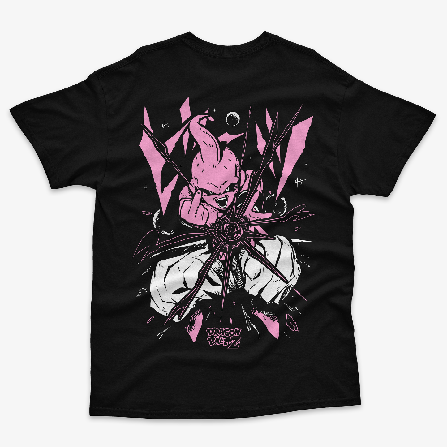 Polera con diseño en espalda de Kid buu de dragon ball