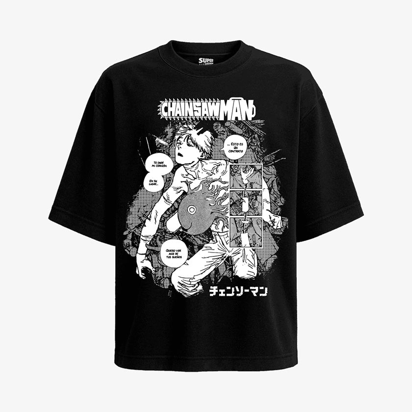 Polera_oversize_negra_de_chainsaw_man_denji_y_pochita
