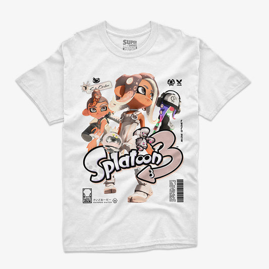 Polera Blanca Splatoon 3 Side Order Exclusiva Super Shonen