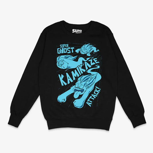 polerón negro de dragon ball con diseno de gotenks fantasmas